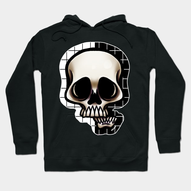 Split Grid Skull Hoodie by Jan Grackle